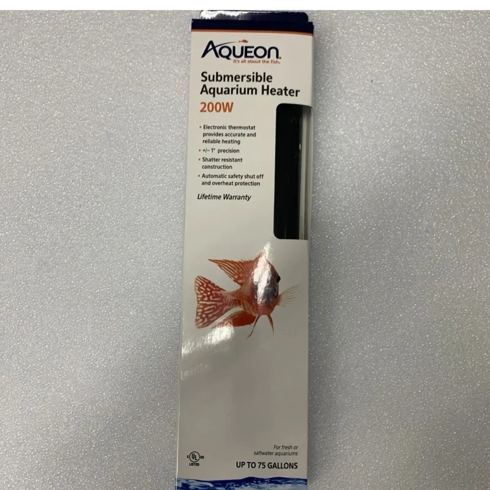 Aqueon 200W Preset Aquarium Submersible Heater up to 75 gal. All Water Types